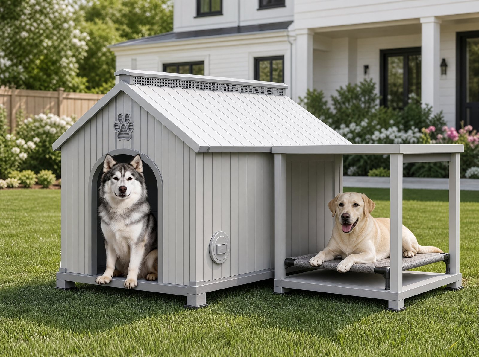 FERNSTEAD Den DH05 insulated outdoor dog house with covered porch